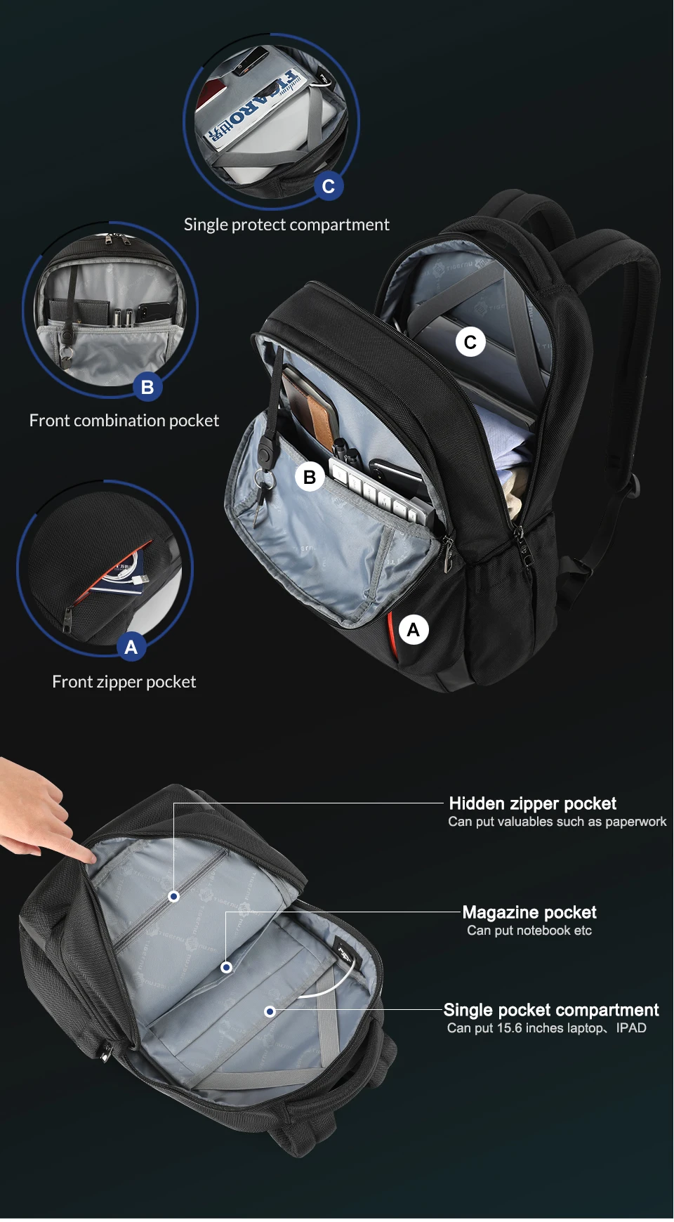 Новая мода RFID Анти-кражи Для мужчин 15,6 дюймов рюкзак для ноутбука зарядка через usb мужской женский прочный школьные сумки Mochilas Masculina