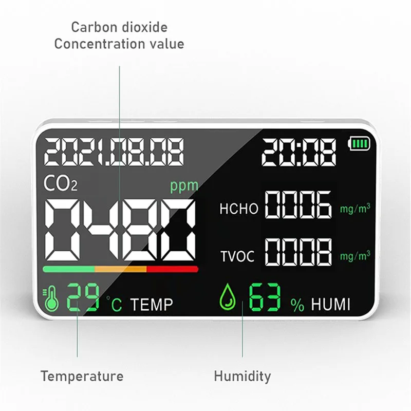 Многофункциональный цифровой измеритель CO2 5 в 1 прибор для измерения температуры