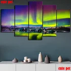 Большая Алмазная 5D картина сделай сам Аврора небо Алмазная вышивка распродажа полная круглая Алмазная мозаика природный пейзаж Вышивка крестиком Декор 5 шт.