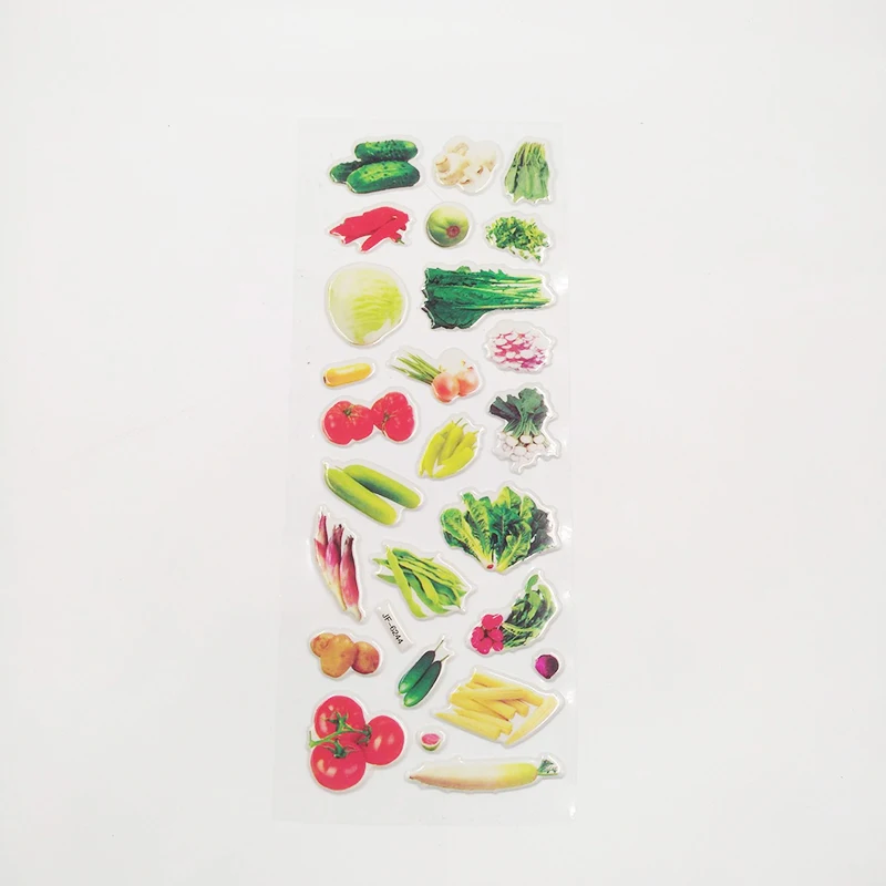 Vegetable Fruit DIY Stickers PVC Scrapbook Children Kids Student Toy Planner Stationery Diary 5 Sheets | Канцтовары для офиса и