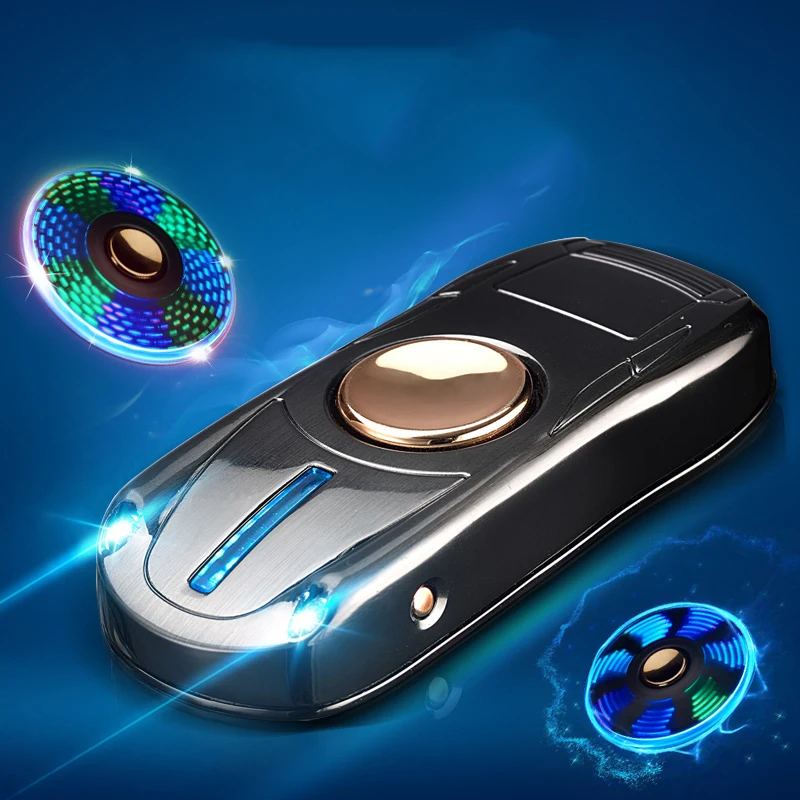 Автомобильные электрические USB зажигалки Спиннер ветрозащитные заряжаемые