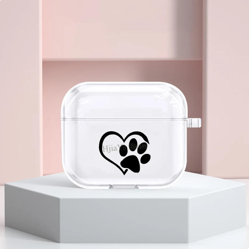 

Защитный чехол для наушников Airpods Pro 2/1 с принтом в виде лапы с сердцем