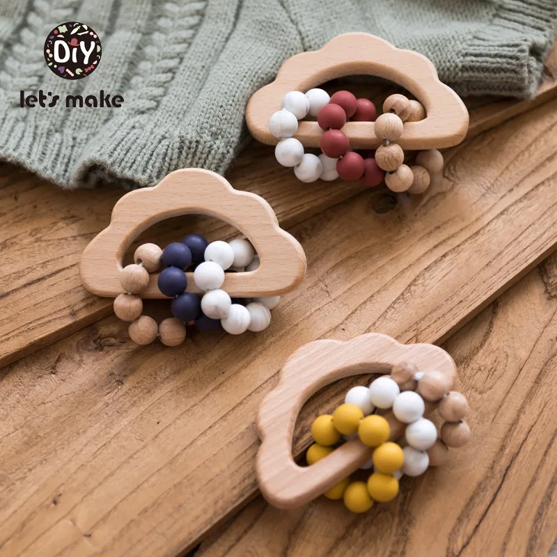 Детские игрушки Висячие деревянные силиконовые бусины бисер развивающие