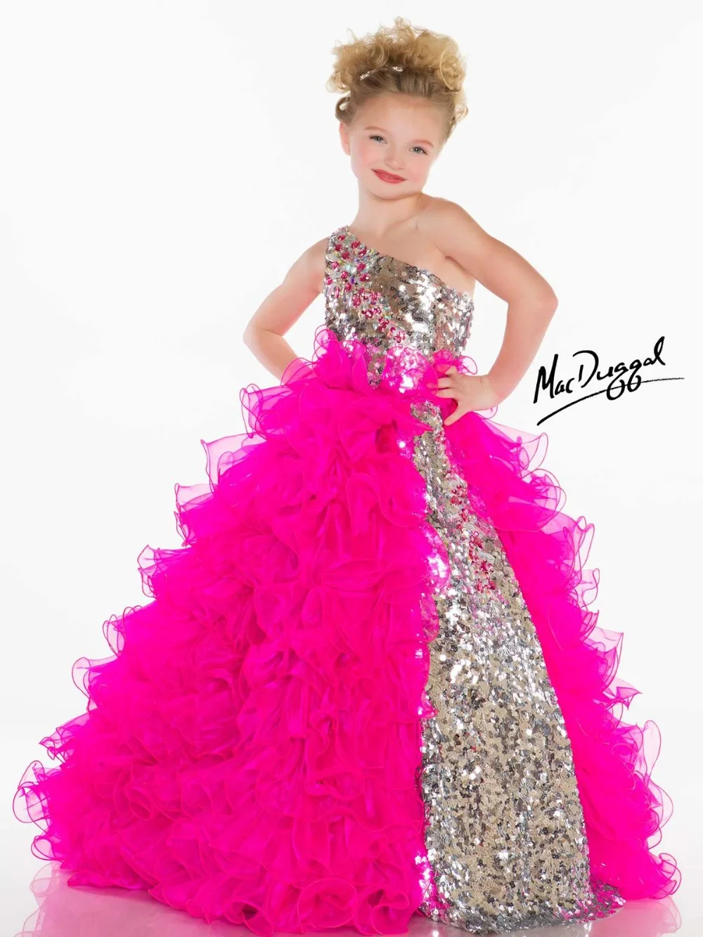 Бесплатная доставка Платья для первого причастия девочек с оборками и цветочным