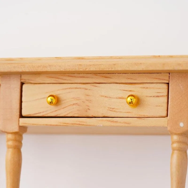 

1:12 Dollhouse Miniature Wooden Unpainted Desk Table Model Doll House Furniture Toys Accessories Christmas Gift