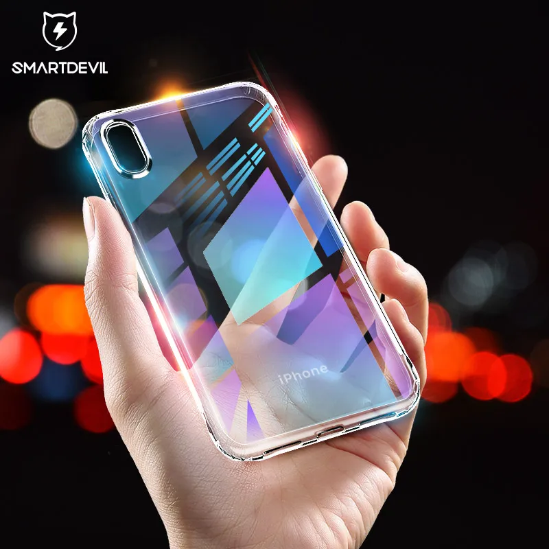 SmartDevil phone cases for IPhone X XR XS Max Transparent Silicone Soft TPU Case Clear Protection Back Cover |