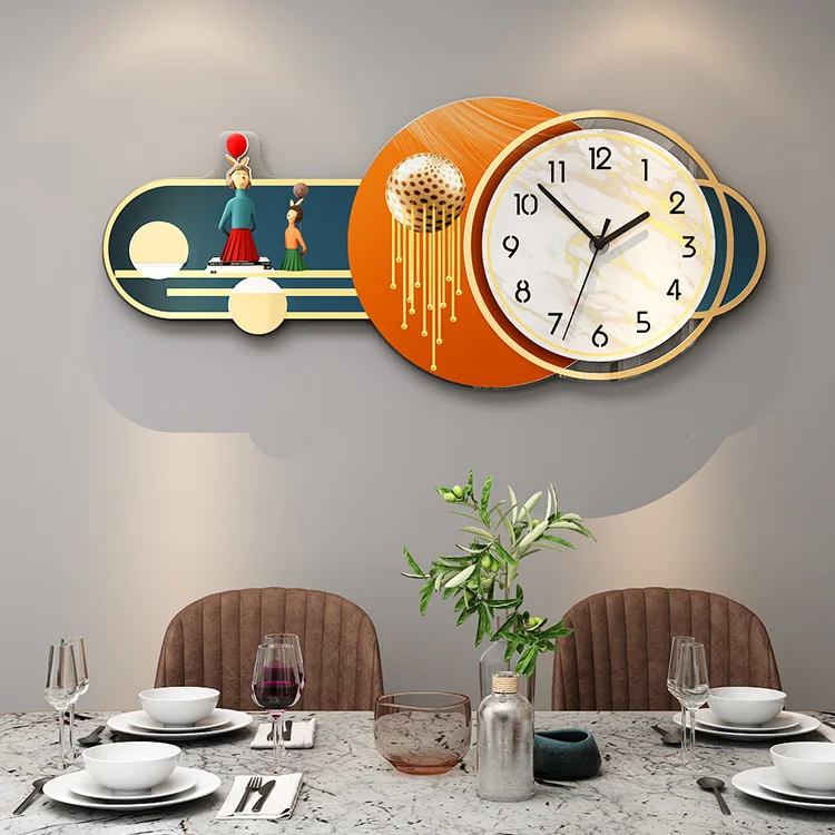 

Oversized Creative Wall Clock Girl Geometric Nordic 3d Design Wall Clock Silent Acrylic Relogio Parede Bedroom Decoration DM50WC