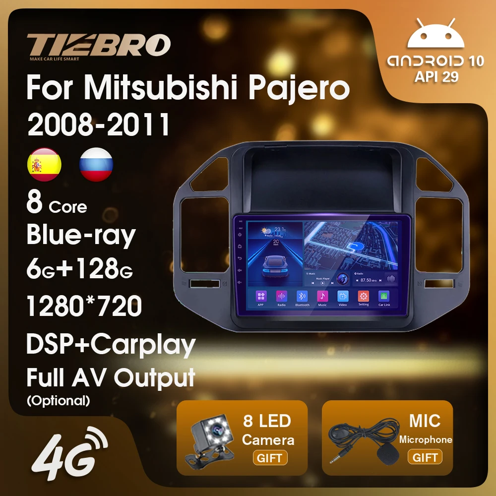 Автомагнитола TIEBRO для Mitsubishi Pajero V73 V68 2008-2011 GPS-навигация Автомобильный приемник 2DIN