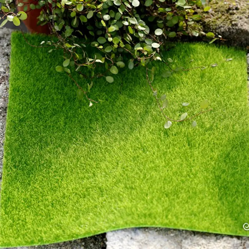 6pcs 15x15cm Lifelike Moss Artificial Grass Miniature Ornament Lawn Garden Micro Landscape Fake Mat | Дом и сад