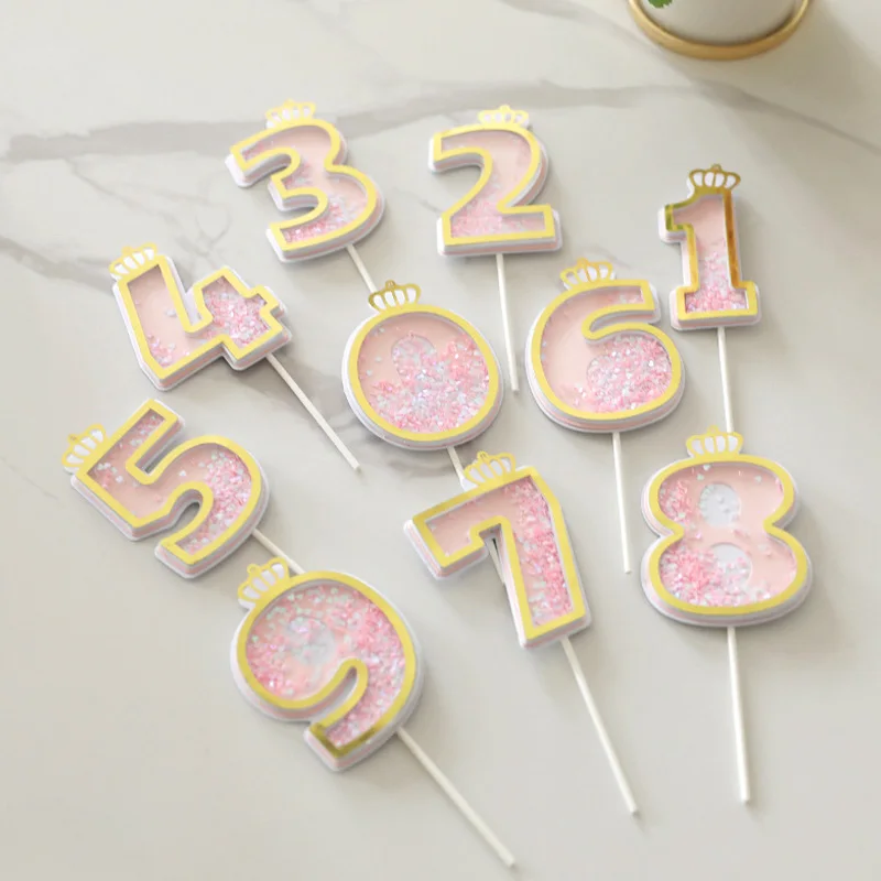 

Sequins Digital Candle Birthday Number Cake Topper 0 1 2 3 4 5 6 7 8 9 Cake Topper Girls Boys Baby Party Supplies Decoration