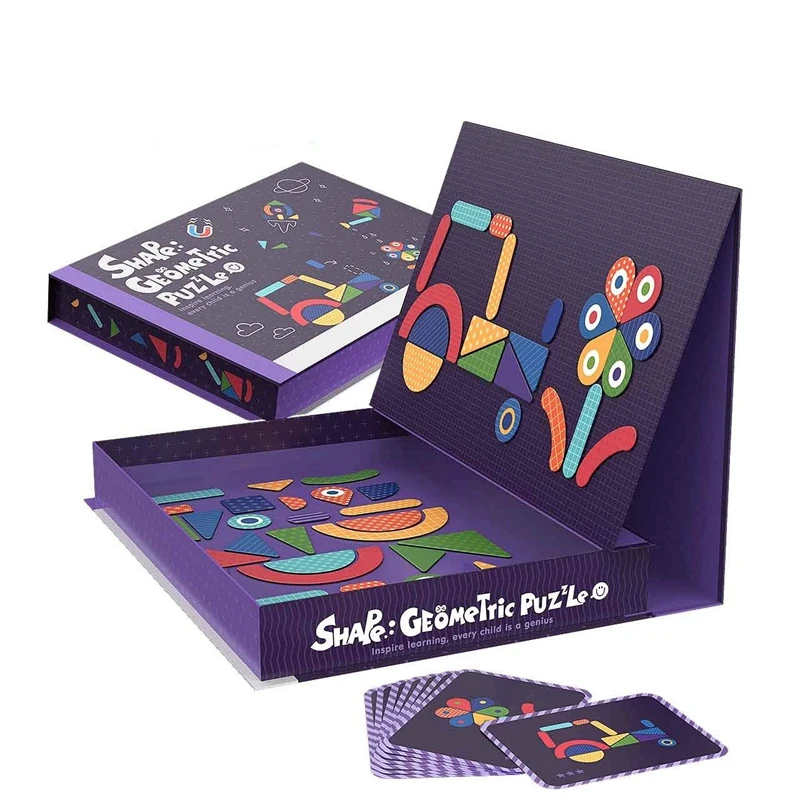 

FBIL-netic 3D Puzzle Jigsaw Tangram Game Toys for Children Gift for Kids Enlightening Drawing Board Games Educational Toys