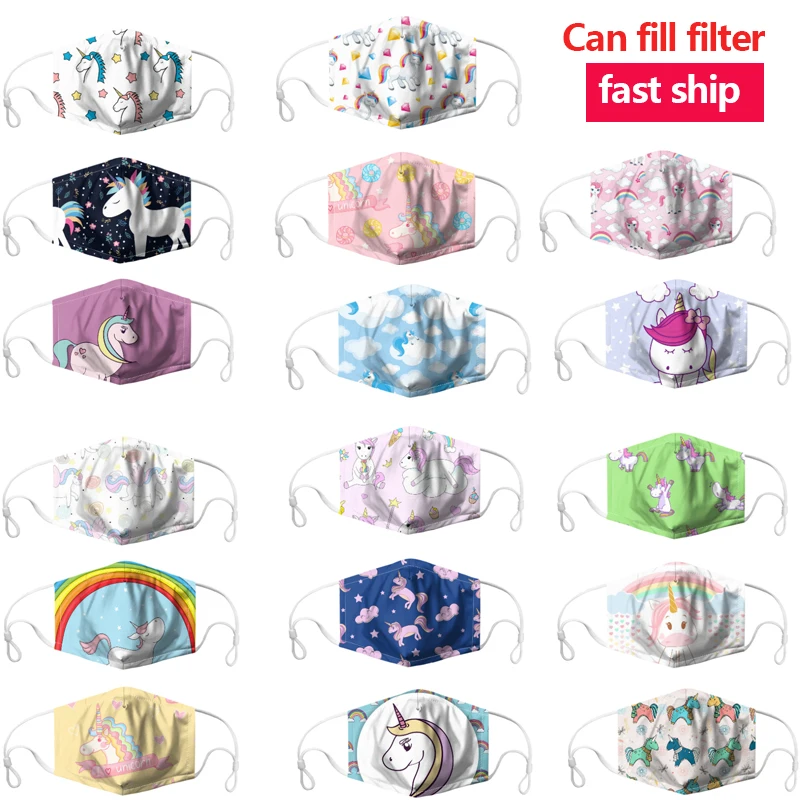 3 шт. Единорог облака детская маски для лица тканевых масок моющиеся ушной