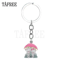 tafree cartoon little tiger resin keyring with metal chain new design trendy animal tigerkin childrens toy keyholder jewelry