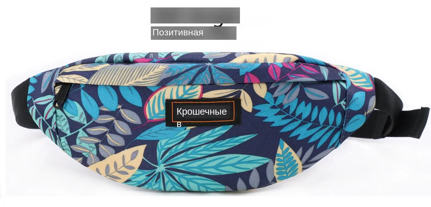 Холщовая поясная сумка-унисекс TINYAT, повседневная сумка на пояс с принтом «Листик», сумка-бананка для путешествий