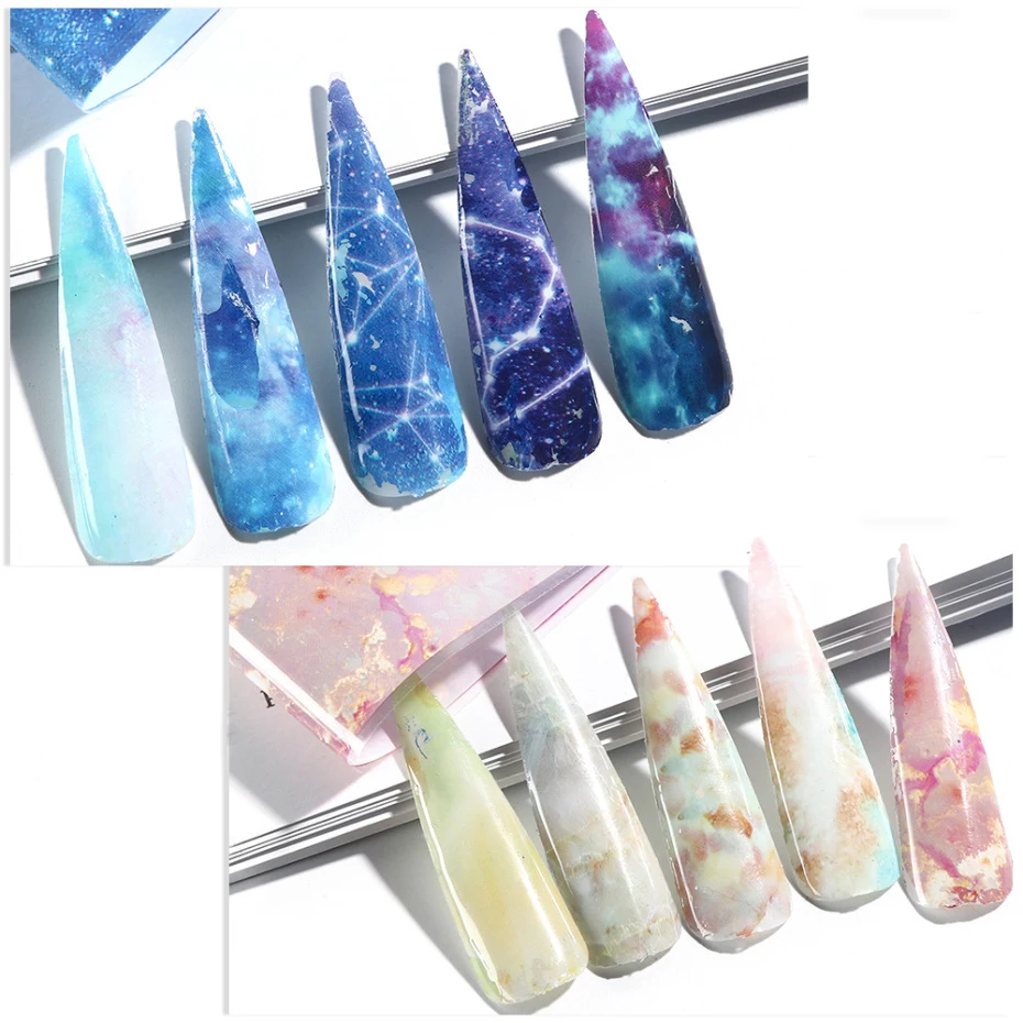 Набор радужных мраморных наклеек для ногтей SA1795 50 шт. | Красота и здоровье