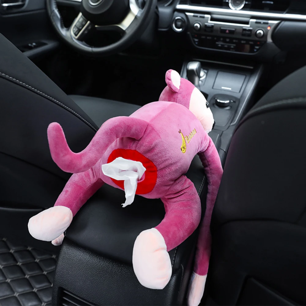 

Cartoon Monkey Paper Napkin Tissue Box Home Car Paper Holder Organizer