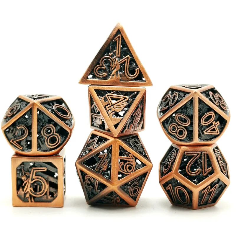 

Новейшие высококлассные полимерные металлические игральные кости, Статуя Свободы, полый игральные кости DND набор, 7 шт./комплект