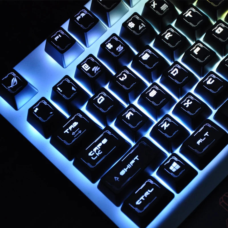 Прессованные ABS подсветки Сверху Блестящие колпачки клавиш OEM профиль ANSI ISO макет