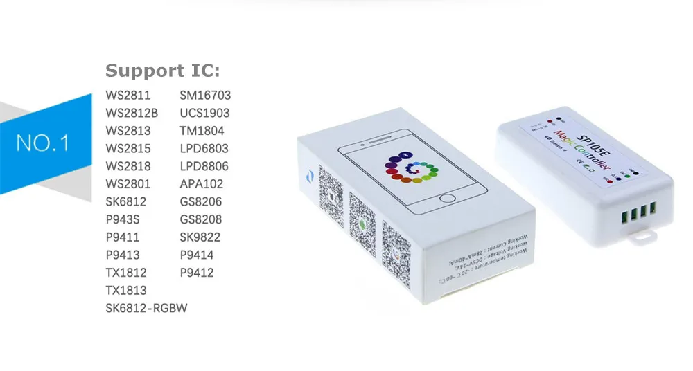 Приложение Smart Bluetooth SP105E IC SPI контроллер Диммер постоянного тока 5V 24V 2048 Пиксели 16
