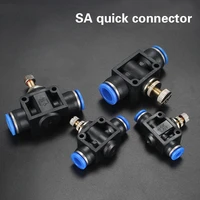 10pcs pneumatic joint throttle valve hose quick fitting pipe valve connector pneumatic components 4 12mm sa4 sa6 sa8 sa10 sa12