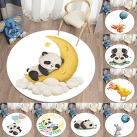 cartoon panda round carpet for living room rug kids bedroom children carpet soft animal fluffy carpets home bath mat