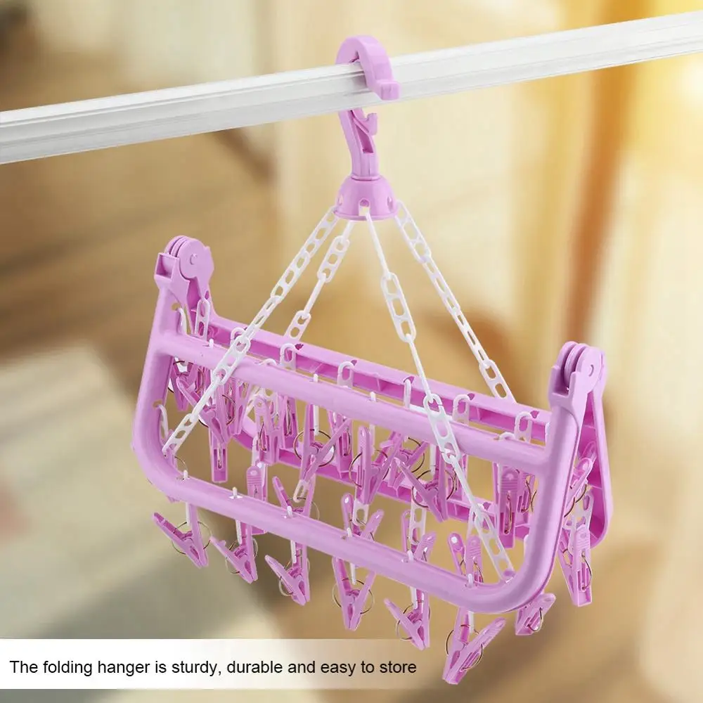 Многофункциональная Пластиковая Складная вешалка для одежды с 32 зажимами