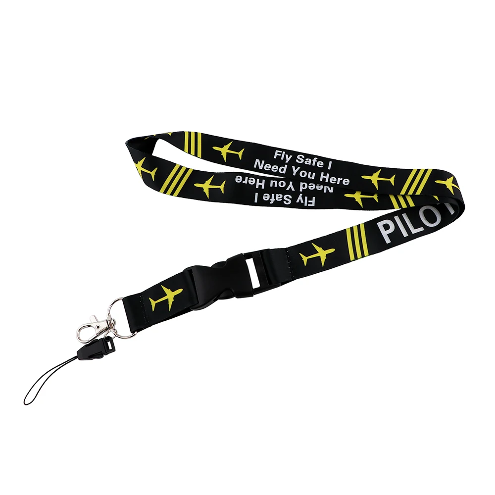 

JF301 Fly Safe I Need You Here Pilot Lanyard For Keys ID Card Pass Gym Mobile Phone USB Badge Holder Hang Rope Lariat Lanyard