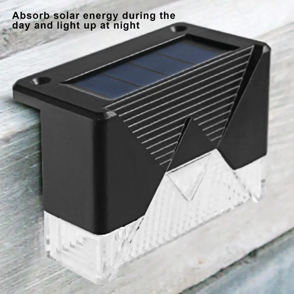 

4Pcs LED Deck Light Waterproof Bright ABS IP65 Dustproof Solar Powered Fence Light for Garden