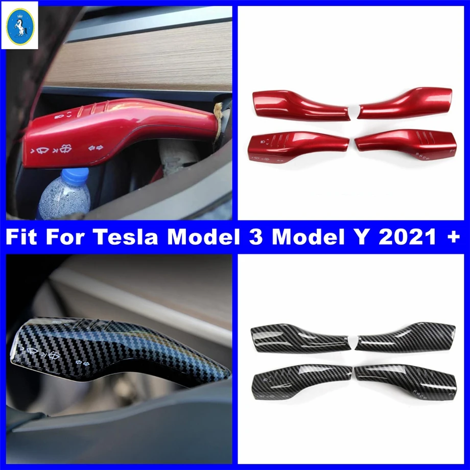 

Interior Refit Kit Car Steering Wheel Gear Shift Paddles Sequins Cover Trim Fit For Tesla Model 3 2018 - 2021 / Model Y 2021