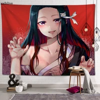 customized kamado nezuko hanging fabric background wall covering home decoration blanket tapestry bedroomliving room wall decor
