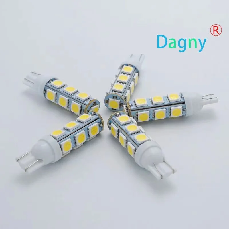 

100 PCS White T10 13 SMD 5050 13LED 13Smd 194 168 192 Auto Car Side Light Bulb 194 168 W5W LED Wedge Lamp 12V