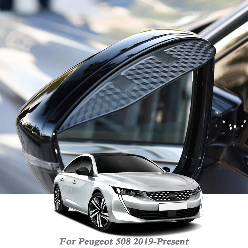 

2pcs Car Rearview Mirror Rain Eyebrow Shield Snow Guard Sun Side Visor Shade Protector For Peugeot 508 2019-Present Auto Sticker