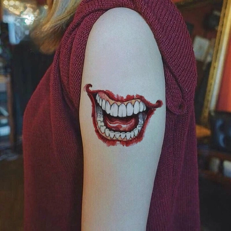 Водостойкая Временная тату-наклейка 3D ужасная разрезная рана сороконожка