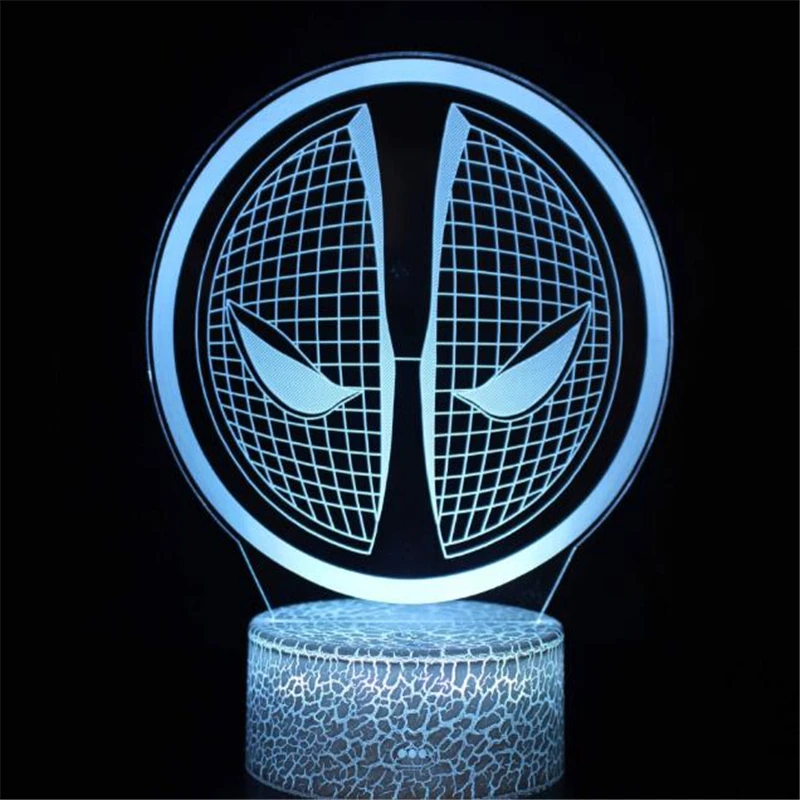 Мстители светодиодный светильник с героями комиксов Марвел аниме 3D лампа