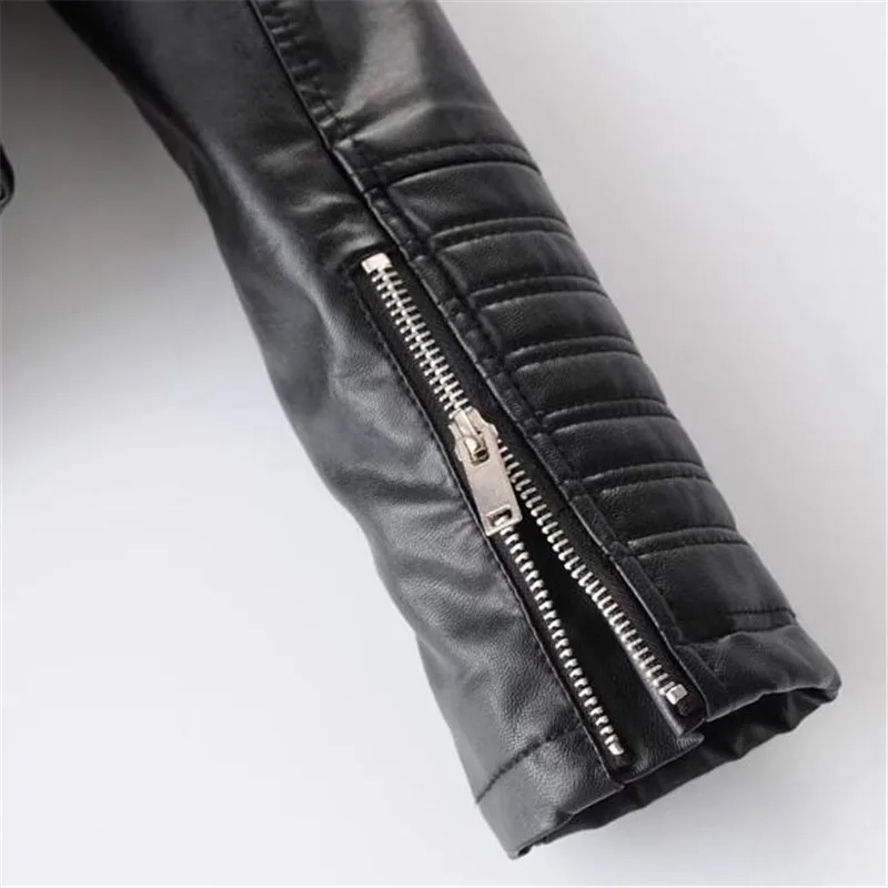 Женская мотоциклетная куртка из искусственной кожи с длинным рукавом | одежда