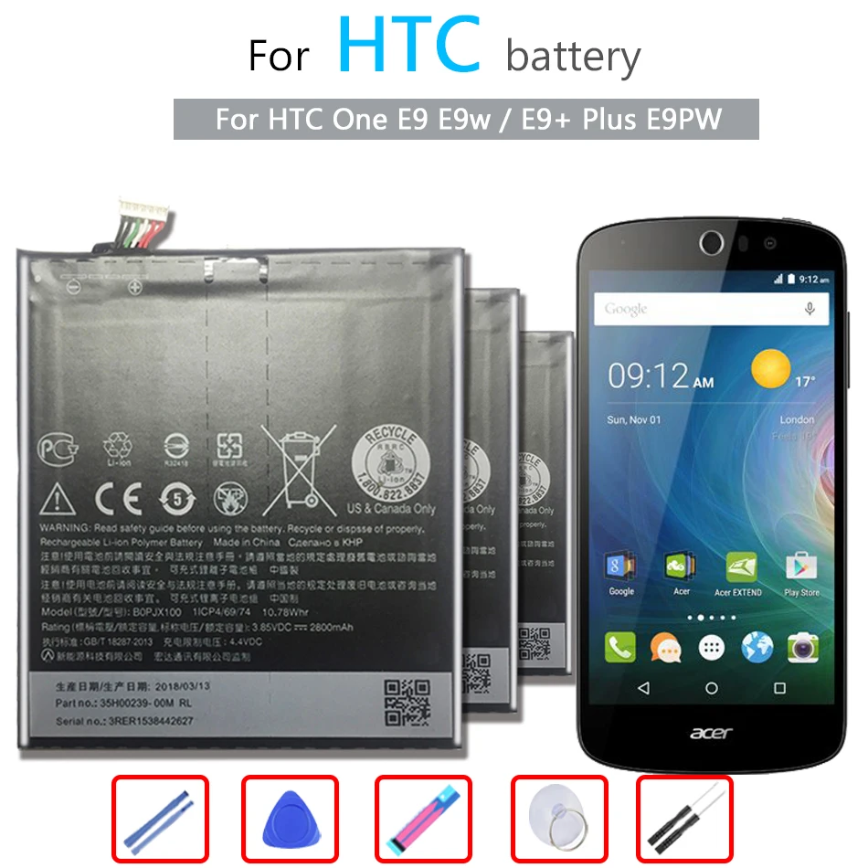 

Аккумулятор BOPJX100 (E9) 2800 мА · ч для HTC One E9 E9w / E9 + Plus E9PW