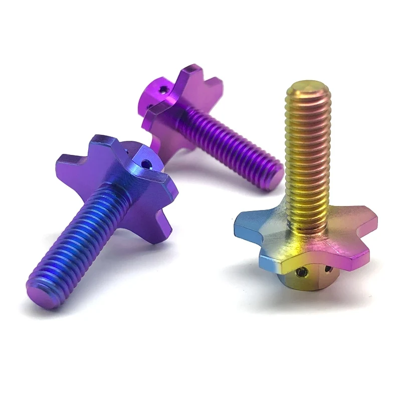 Tiremet 4Pcs M6x20mm titanium Ti Frame License Plate Bolts &amp Nuts Screws Fasteners for Motorcycle Bike GR5 | Обустройство дома