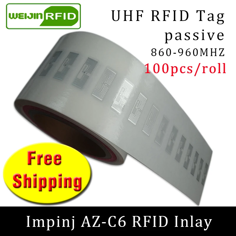 UHF RFID Метка EPC 6C наклейка Impinj MR6 AZ C6 влажная инкрустация 915mhz868mhz860 960MHZ 100 шт.
