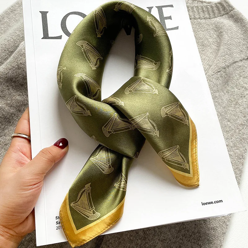 

100% шелковые квадратные шарфы, женские Популярные головные уборы 2022, дизайнерский шейный шарф, летняя повязка на голову, Женская Роскошная б...