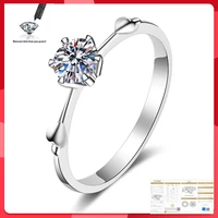 925 sterling silver moissanite ring classic style round cut ring single row diamond engagement anniversary ring 0 5 ct