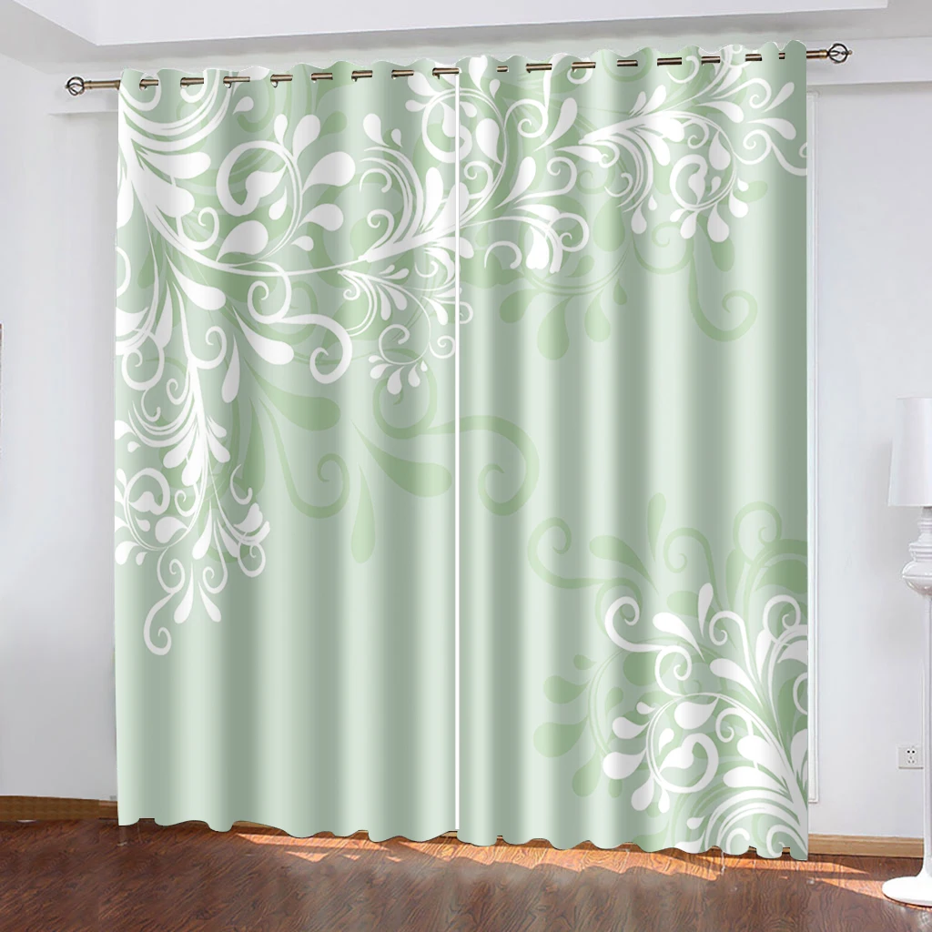 

Living Room Shading Decorative Curtain Totem Pattern Case Home Textile Decoration Bedroom Perforated Curtains