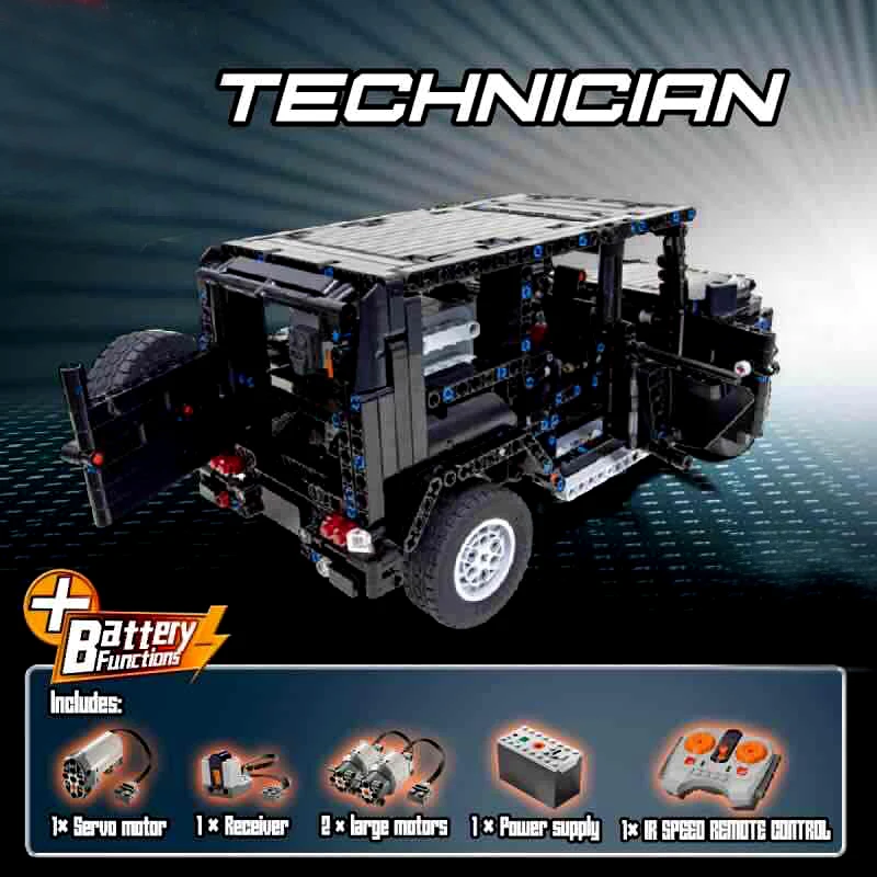 LP Technic 20090 MOC Jeep Wrangler Rubicon RC 20100 G500 AWD Wagon двигатель совместимый с Leleings 5140 2425 блоки