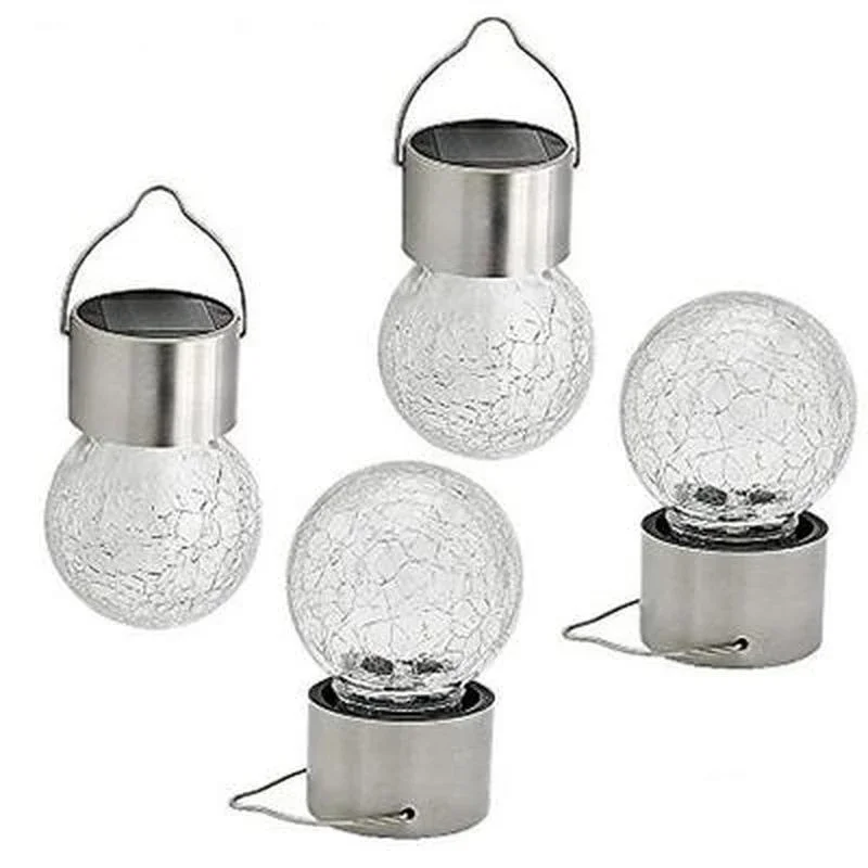

LED Solar Light Cracked Glass Ball Lotus Light Garden Waterproof Lawn Lamps Cracked Glass Ball Led Solar Light for Garden Deco