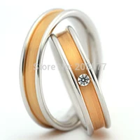unique rose gold plating two tone matching wedding bands engagement rings sets jewelry for men and women