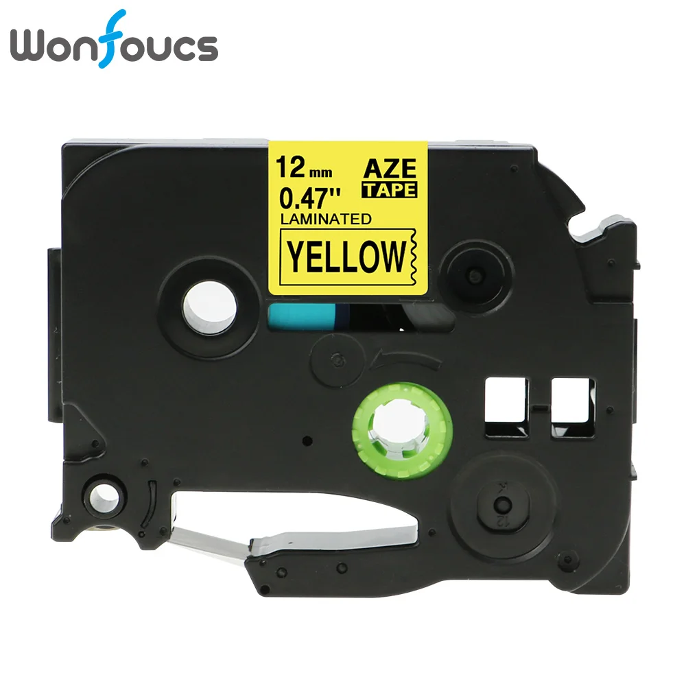 Black on Yellow Wonfoucs совместимый TZe231 Brother tze ленты tz231 tze-231 tz131 для P-сенсорный принтер PT-D210 12 мм ленты с лейблом этикетки кассеты - Цвет: Black on Yellow