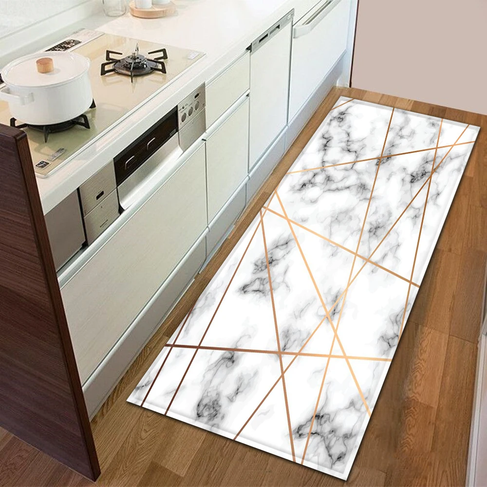 

Modern Kitchen Doormat Decoration Bedroom Carpet Bathroom Anti-Slip Floor Home Balcony Hallway Long Rug Bedside Living Room Mat
