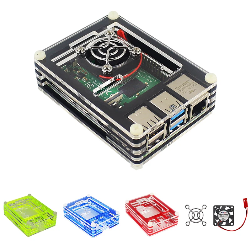 Raspberry Pi 4 акриловый чехол 9 слоев 4B Чехол Коробка черные красные зеленые синий