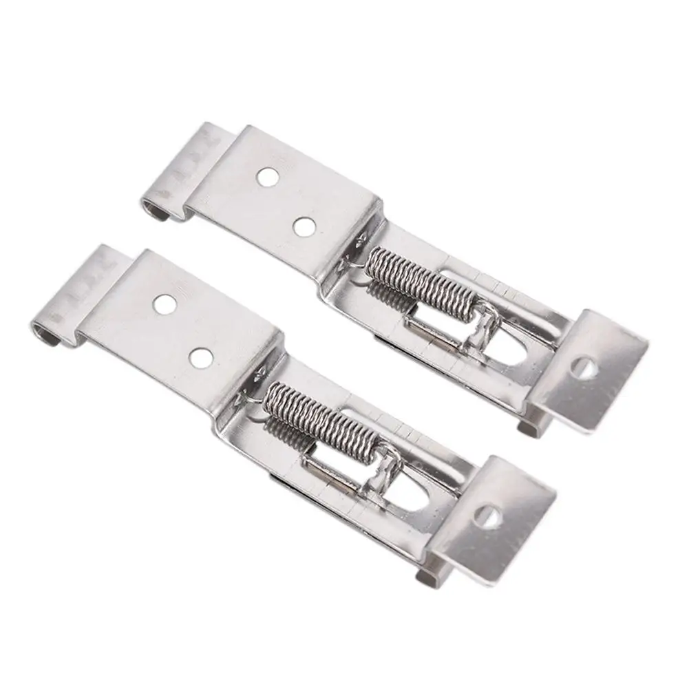 

2 PCS Rectangular Car License Plate Spring Loaded Stainless Steel Bracket Cars Frame Holder Clamps Trailer Number Plate Clips