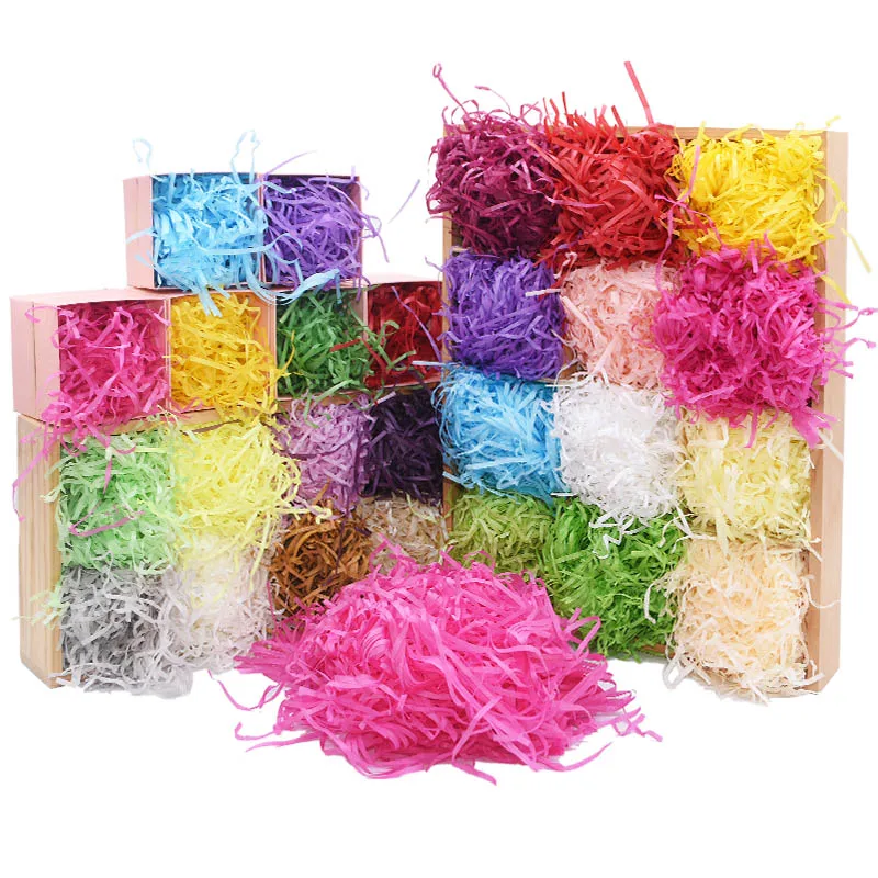 

50g Colored DIY Paper Raffia Shredded Crinkle Confetti Gift Box Filling Material Wedding Birthday Party Gifts Packaging Supplies