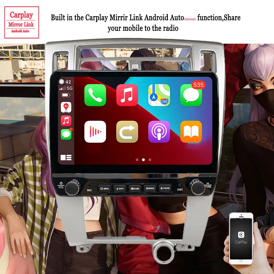 Автомагнитола Android 11 для Hyundai Tucson 2006 - 2011 2012 2013 с навигацией GPS, мультимедиа-видеоплеером, DVD-плеером и головным устройством для записи на ленту.